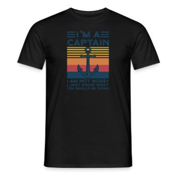 Kapitän Kapitäne Bootfahren Geschenk - Männer T-Shirt - Schwarz - Vorne - AI Model Male 178 light (178cm)