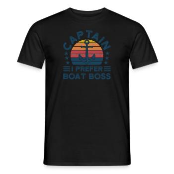 Capitaine Capitaine Cadeau de navigation de plaisance - T-shirt homme - noir - Devant - AI Model Male 178 light (178cm)