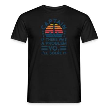 Kapitän Kapitäne Bootfahren Geschenk - Männer T-Shirt - Schwarz - Vorne - AI Model Male 178 light (178cm)
