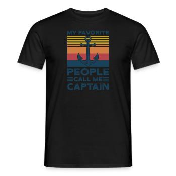 Kapitän Kapitäne Bootfahren Geschenk - Männer T-Shirt - Schwarz - Vorne - AI Model Male 178 light (178cm)