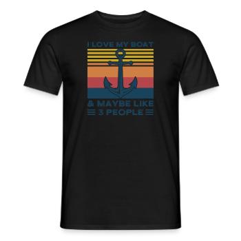 Capitaine Capitaine Cadeau de navigation de plaisance - T-shirt homme - noir - Devant - AI Model Male 178 light (178cm)