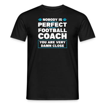 Coach Football Coach Football Game Gift - Men's T-Shirt - black - Front - AI Model Male 178 light (178cm)