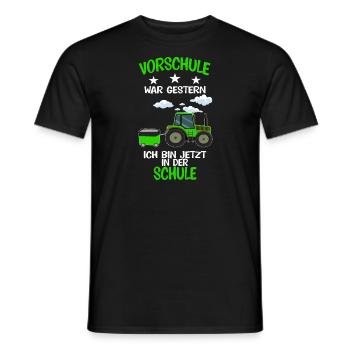 Schulkind Traktor Schulanfänger Geschenk - Männer T-Shirt - Schwarz - Vorne - AI Model Male 178 light (178cm)