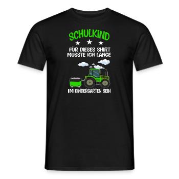 Schulkind Traktor Schulanfänger Geschenk - Männer T-Shirt - Schwarz - Vorne - AI Model Male 178 light (178cm)
