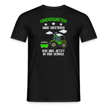 Schulkind Traktor Schulanfänger Geschenk - Männer T-Shirt - Schwarz - Vorne - AI Model Male 178 light (178cm)