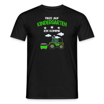 Kindergarten Traktor Kita Anfänger Geschenk - Männer T-Shirt - Schwarz - Vorne - AI Model Male 178 light (178cm)