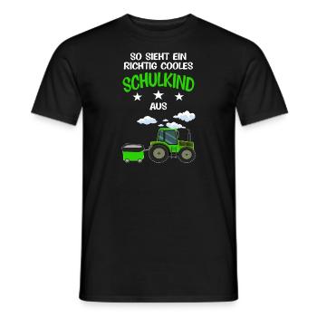 Schulkind Traktor Erstklässler Geschenk - Männer T-Shirt - Schwarz - Vorne - AI Model Male 178 light (178cm)