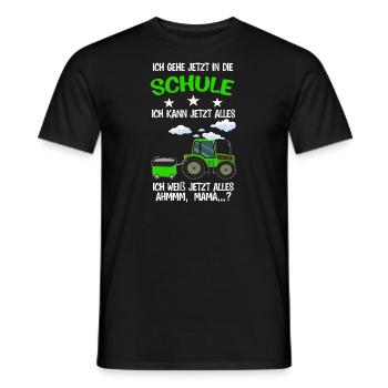 Schulkind Traktor Einschulung Geschenk - Männer T-Shirt - Schwarz - Vorne - AI Model Male 178 light (178cm)
