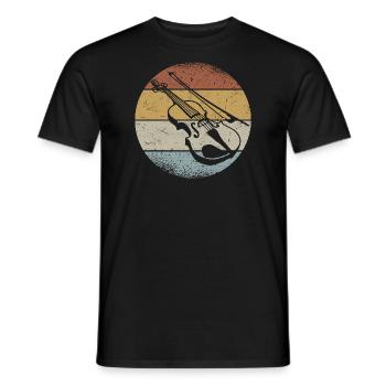 Violin Retro Violin Violinist Violin Player - Men's T-Shirt - black - Front - AI Model Male 178 light (178cm)