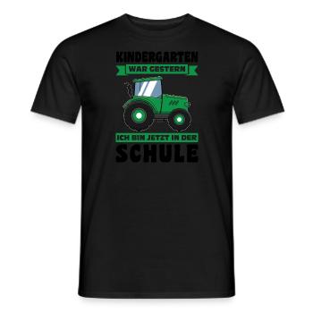 Schulkind Traktor Schulanfänger Geschenk - Männer T-Shirt - Schwarz - Vorne - AI Model Male 178 light (178cm)