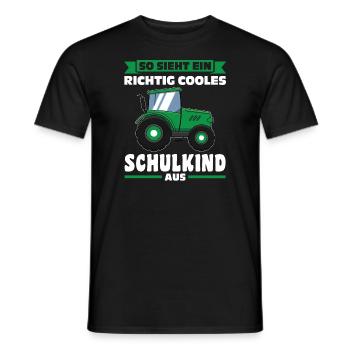 Schulkind Traktor Schulbeginn Geschenk - Männer T-Shirt - Schwarz - Vorne - AI Model Male 178 light (178cm)
