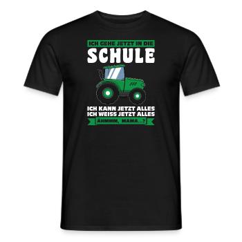 Schulkind Traktor Einschulung Geschenk - Männer T-Shirt - Schwarz - Vorne - AI Model Male 178 light (178cm)