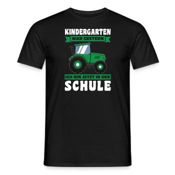 Schulkind Traktor Einschulung Geschenk - Männer T-Shirt - Schwarz - Vorne - AI Model Male 178 light (178cm)