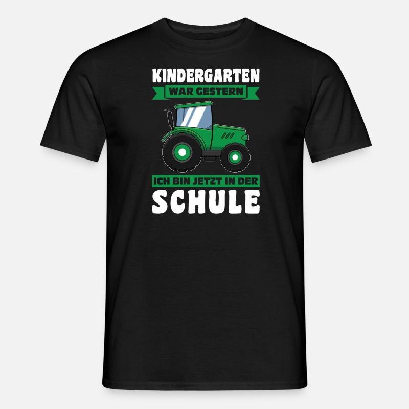 Schulkind Traktor Einschulung Geschenk - Männer T-Shirt - Schwarz