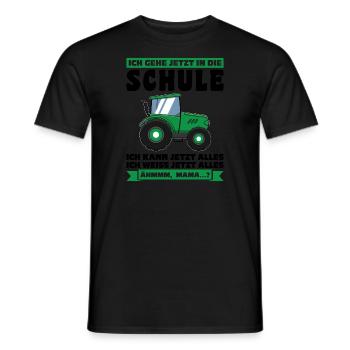 Schulkind Traktor Schulanfänger Geschenk - Männer T-Shirt - Schwarz - Vorne - AI Model Male 178 light (178cm)