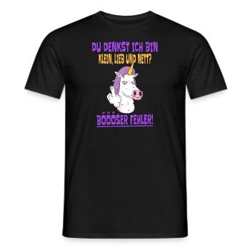 Einhorn Du Denkst Ich Bin Klein Lieb Und Nett - Männer T-Shirt - Schwarz - Vorne - AI Model Male 178 light (178cm)