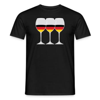 Flag Wine Glass German Roots Gift - Men's T-Shirt - black - Front - AI Model Male 178 light (178cm)