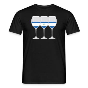 Flag Wine Glass Nicaraguan Roots Gift - Men's T-Shirt - black - Front - AI Model Male 178 light (178cm)