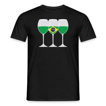 Flag Wine Glass Brazilian Gift - Men's T-Shirt - black - Front - AI Model Male 178 light (178cm)