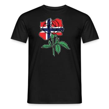 Flagge Rose norwegische Flagge norwegische Wurzeln - Männer T-Shirt - Schwarz - Vorne - AI Model Male 178 light (178cm)