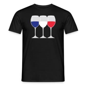 Flag Wine Glass French Roots Gift - Men's T-Shirt - black - Front - AI Model Male 178 light (178cm)