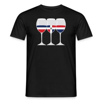 Flag Wine Glass Dominican Republic Gift - Men's T-Shirt - black - Front - AI Model Male 178 light (178cm)