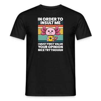 Axolotel Axolotl Lover Axolotls Cadeau - T-shirt homme - noir - Devant - AI Model Male 178 light (178cm)