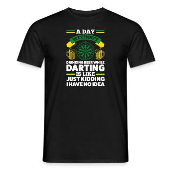 Darts Game Darts Player Gift - Men's T-Shirt - black - Front - AI Model Male 178 light (178cm)