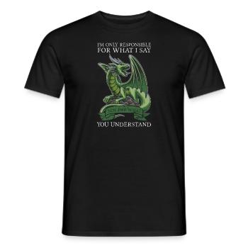 Dragon Dragon Mythical Creature Gift - Men's T-Shirt - black - Front - AI Model Male 178 light (178cm)