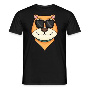 Shiba Inu dog cool - Men's T-Shirt - black - Front - AI Model Male 178 light (178cm)