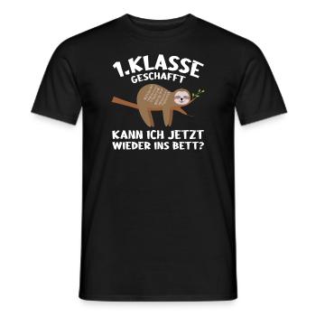 1.Klasse Faultier Schulkind Geschenk - Männer T-Shirt - Schwarz - Vorne - AI Model Male 178 light (178cm)