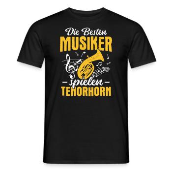 Tenorhornist Die besten Musiker spielen Tenorhorn - Männer T-Shirt - Schwarz - Vorne - AI Model Male 178 light (178cm)