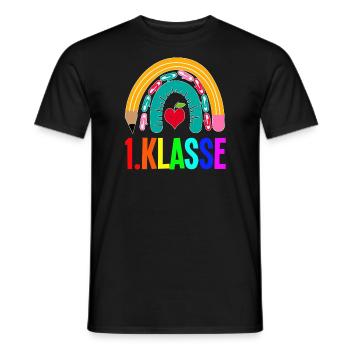 1.Klasse Regenbogen Schulanfänger Geschenk - Männer T-Shirt - Schwarz - Vorne - AI Model Male 178 light (178cm)