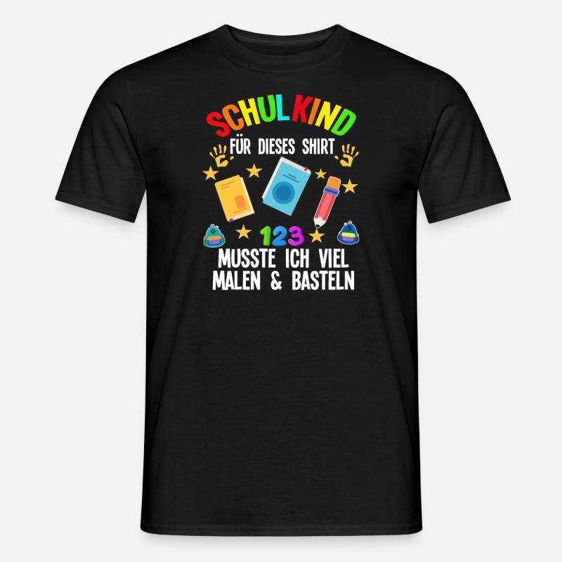 Schulkind Einschulung Schulbeginn Geschenk - Männer T-Shirt - Schwarz