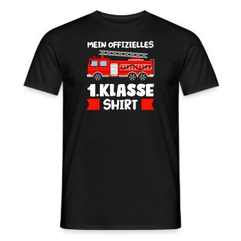 1.Klasse Feuerwehr Schulanfänger Geschenk - Männer T-Shirt - Schwarz - Vorne - AI Model Male 178 light (178cm)