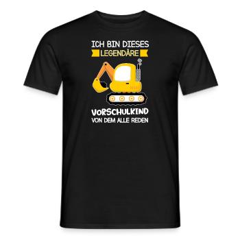 Vorschule Bagger Vorschüler Geschenk - Männer T-Shirt - Schwarz - Vorne - AI Model Male 178 light (178cm)