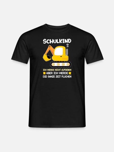 Schulkind Bagger Einschulung Geschenk - Männer T-Shirt - Schwarz