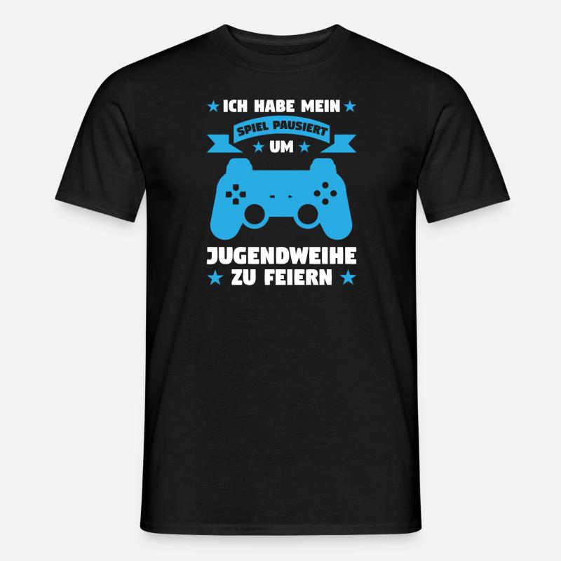 Jugendweihe Gaming Erwachsen Geschenk - Männer T-Shirt - Schwarz