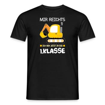 1.Klasse Bagger Schulanfänger Geschenk - Männer T-Shirt - Schwarz - Vorne - AI Model Male 178 light (178cm)