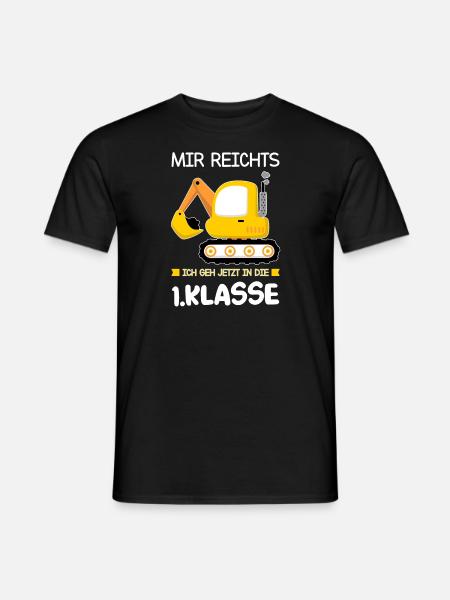 1.Klasse Bagger Schulanfänger Geschenk - Männer T-Shirt - Schwarz