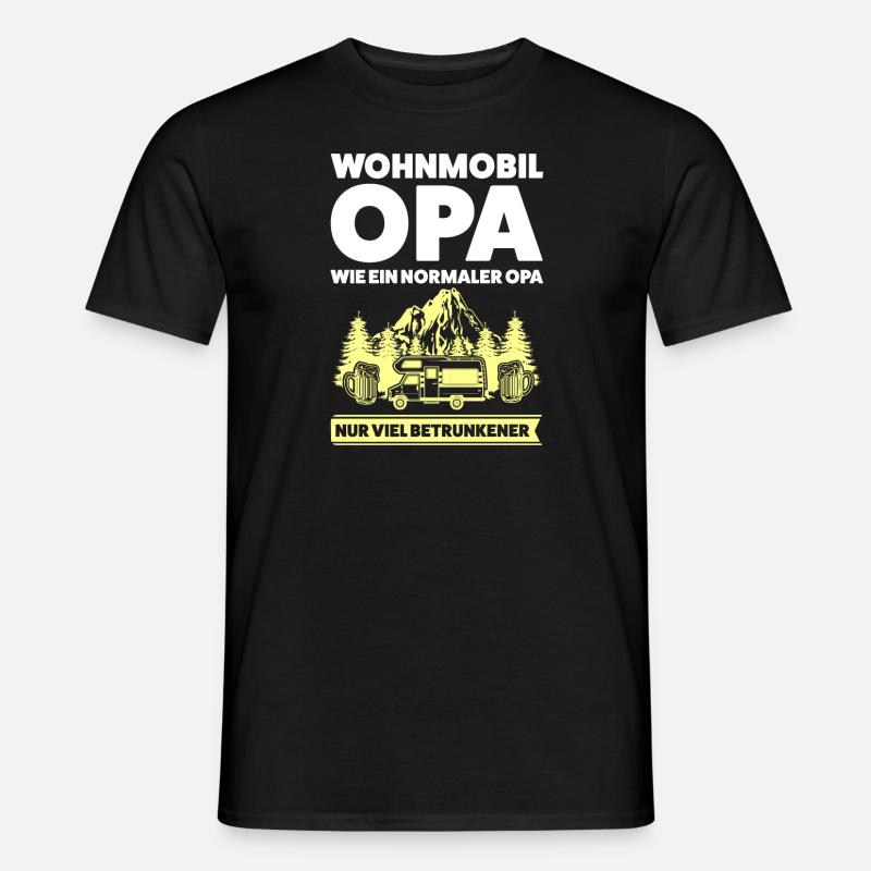 Camper Opa Wohnmobil Geschenk - Männer T-Shirt - Schwarz