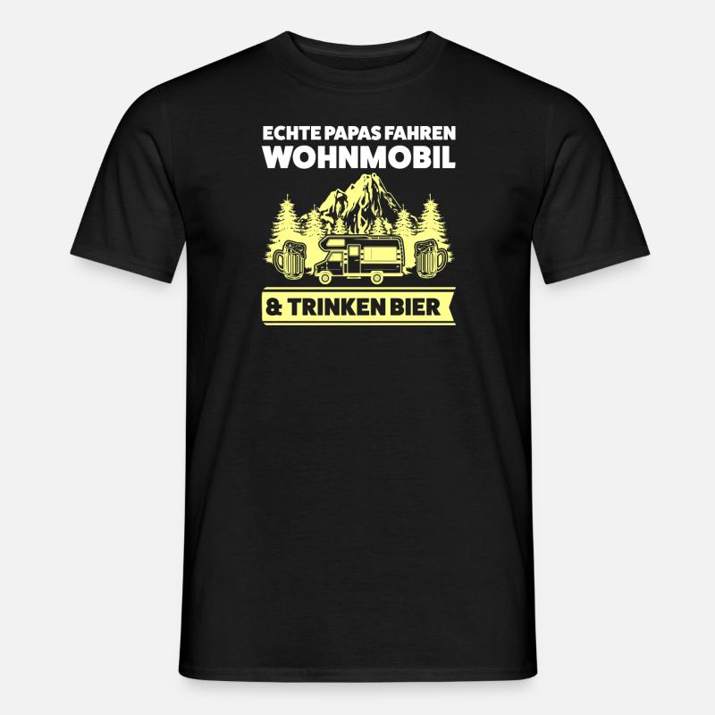 Camper Papa Camping Geschenk - Männer T-Shirt - Schwarz