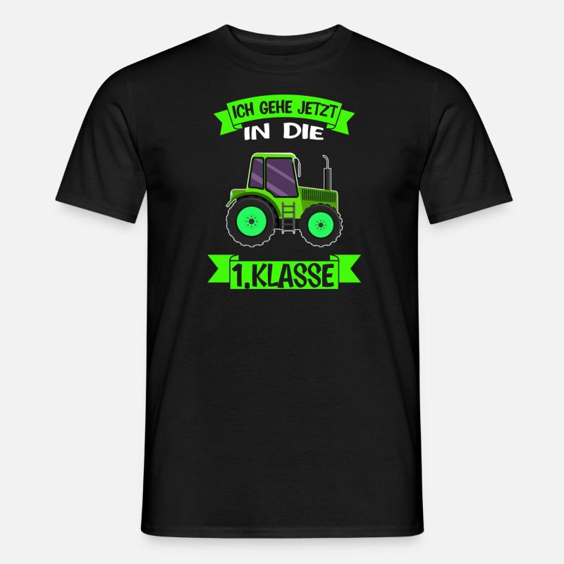 1.Klasse Traktor Erstklässler Geschenk - Männer T-Shirt - Schwarz