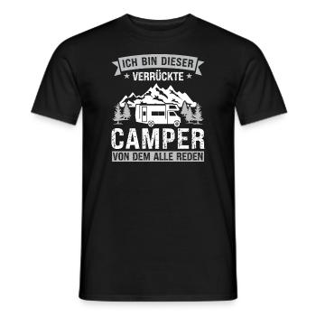 Campen camper Wanderung Geschenk - Männer T-Shirt - Schwarz - Vorne - AI Model Male 178 light (178cm)