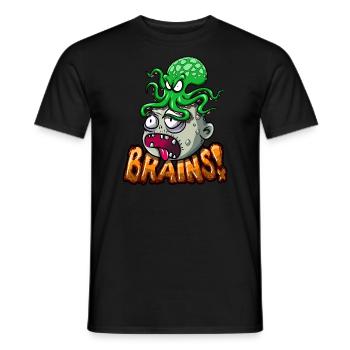Poulpe mangeant du cerveau - T-shirt homme - noir - Devant - AI Model Male 178 light (178cm)