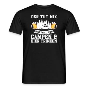 Campen Bier Camping & bier Bier Geschenk - Männer T-Shirt - Schwarz - Vorne - AI Model Male 178 light (178cm)