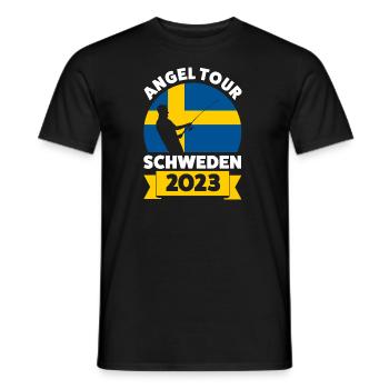 Schwedisch Angler Angeln Schweden Geschenk - Männer T-Shirt - Schwarz - Vorne - AI Model Male 178 light (178cm)