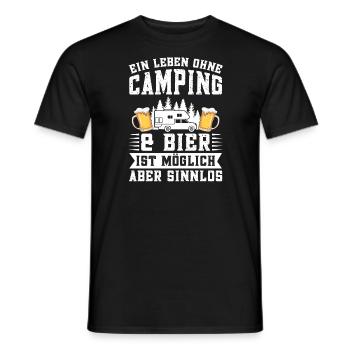 Campen Bier Camping & bier Bier Geschenk - Männer T-Shirt - Schwarz - Vorne - AI Model Male 178 light (178cm)