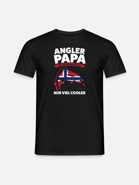 Angler Norwegisch Angeln Norwegen Geschenk - Männer T-Shirt - Schwarz