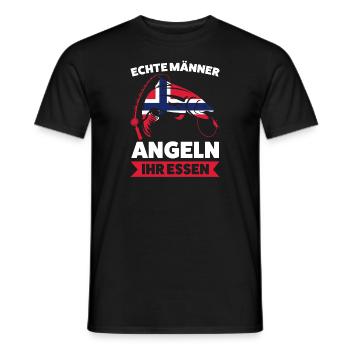 Schwedisch Angler Angeln Schweden Geschenk - Männer T-Shirt - Schwarz - Vorne - AI Model Male 178 light (178cm)